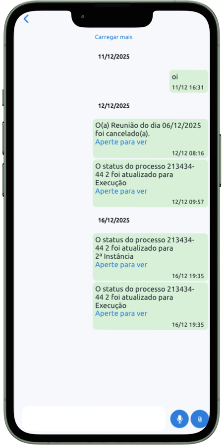 Chat no app AdvCom
